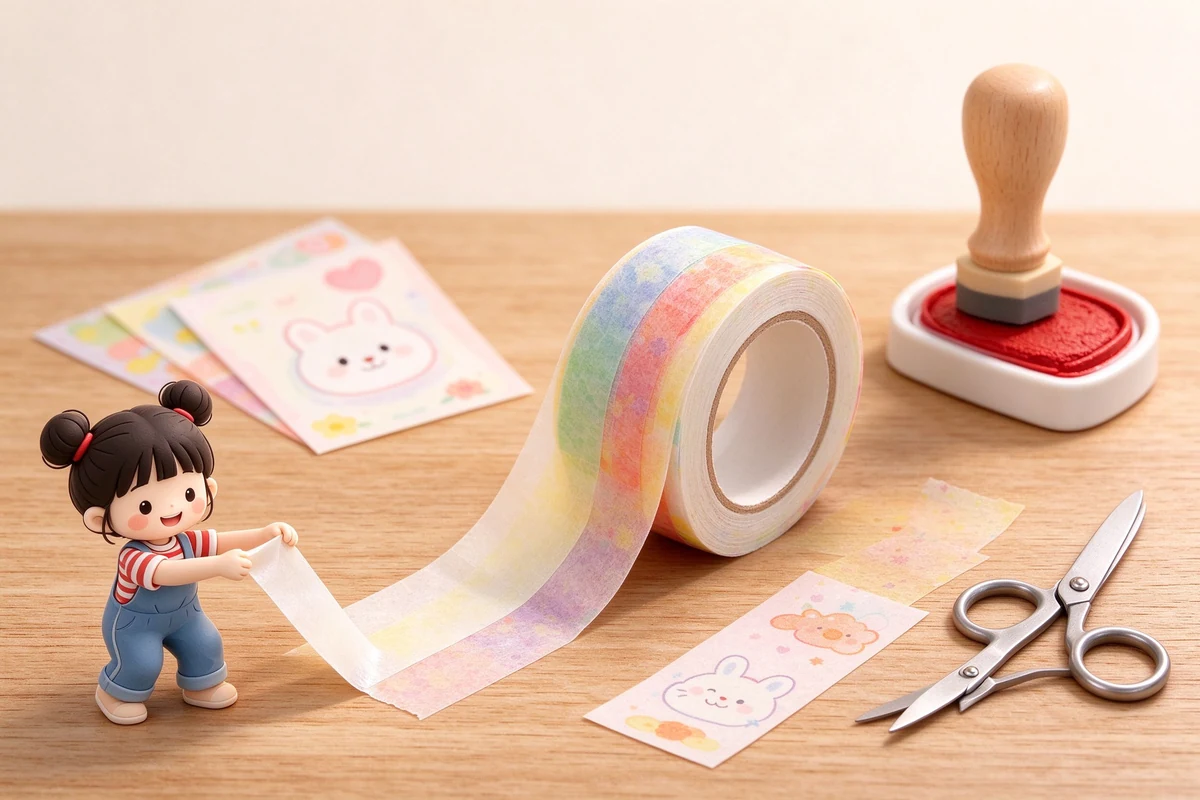 文創系列主題主視覺，以3D微縮黏土風格呈現Stationery Goods相關文具，含此分類代表性書寫工具與紙張，乾淨明亮的白話圖鑑風格